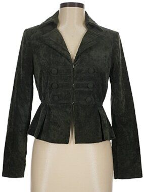 Chelsea & Theodore Olive Green Corduroy Military Blazer